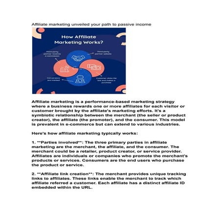 Passive income in affiliate marketing | PDF