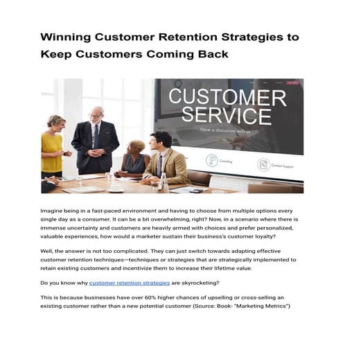 Winning Customer Retention Strategies to Keep Customers Coming Back