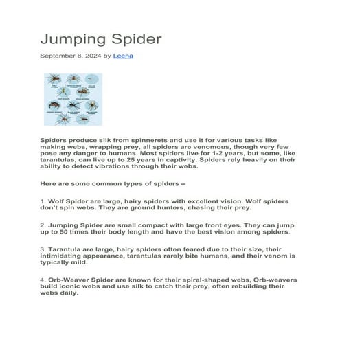 Spiders produce silk from spinnerets from web