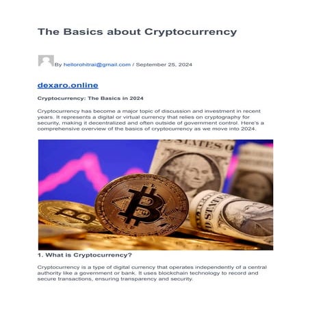 The Basics about Crypto  Cryptocurrency.