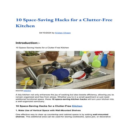 10 Space-Saving Hacks for a Clutter-Free Kitchen | PDF
