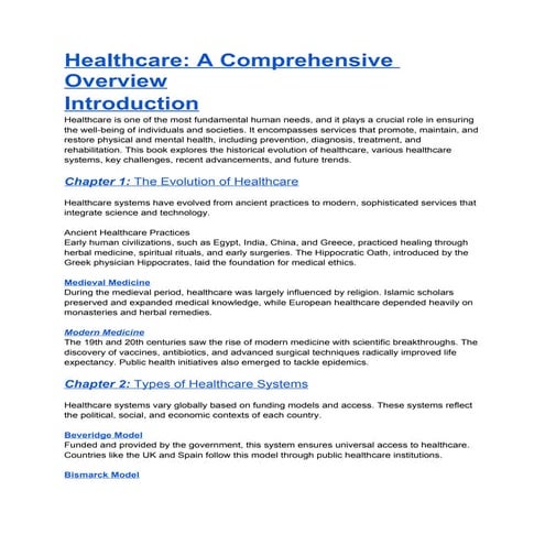Healthcare: A Comprehensive Overview Introduction