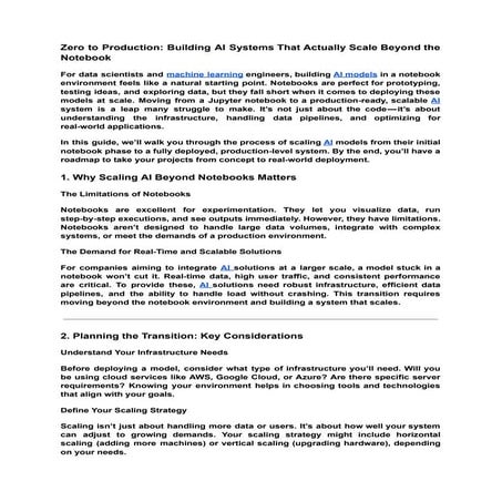 Zero to Production: Building AI Systems That Actually Scale Beyond the Notebook