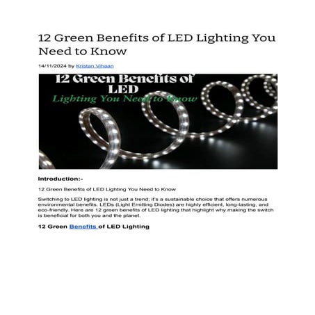 12 Green Benefits of LED Lighting You Need to Know