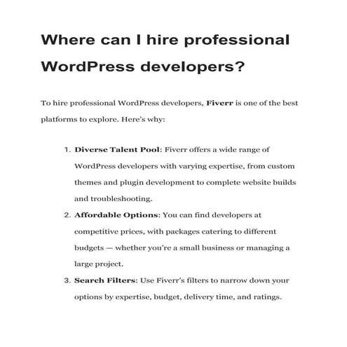 Where can I hire professional WordPress developers?