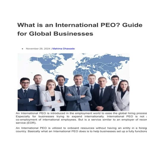 The Professional Employer Organization in Spain | PDF