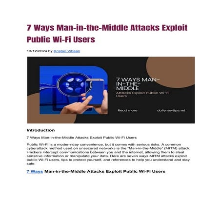 7 Ways Man-in-the-Middle Attacks Exploit Public Wi-Fi Users