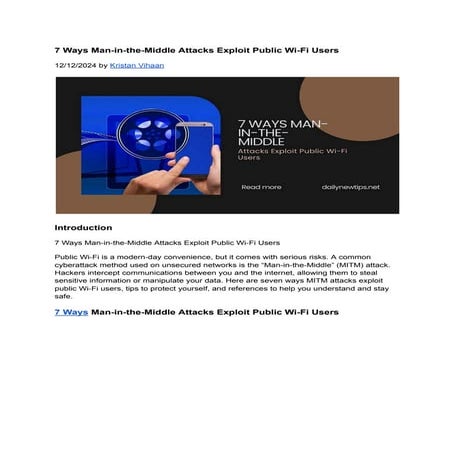 7 Ways Man-in-the-Middle Attacks Exploit Public Wi-Fi Users