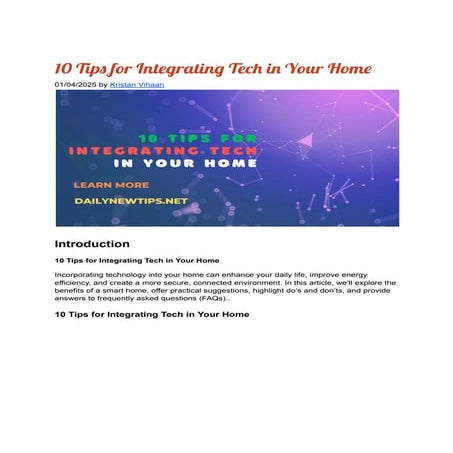 10 Tips for Integrating Tech in Your Home