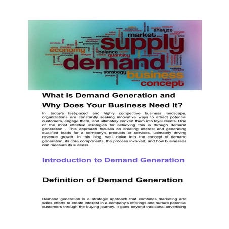 What Is Demand Generation and Why Does Your Business Need It?
