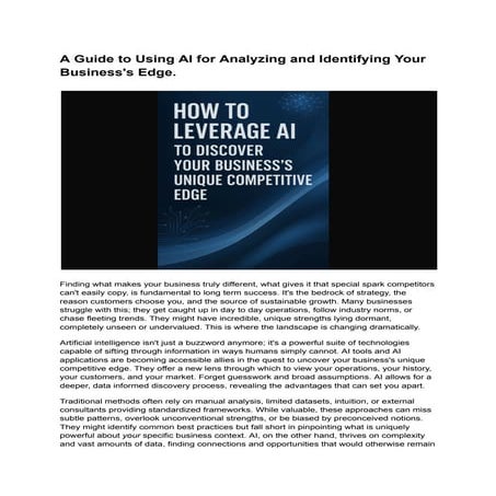 A Guide to Using AI for Analyzing and Identifying Your Business's Edge.