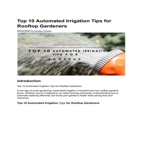 Picture of Top 10 Automated Irrigation Tips for Rooftop Gardeners | PDF