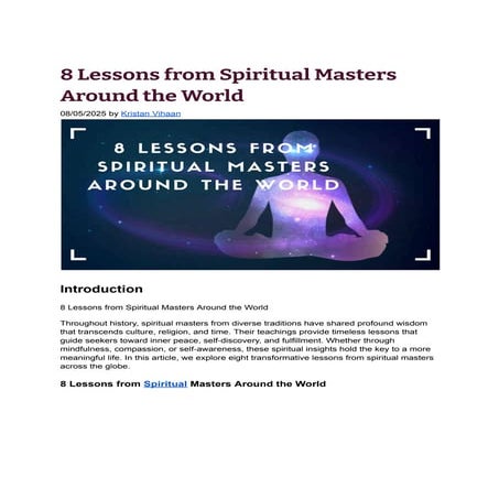 8 Lessons from Spiritual Masters Around the World