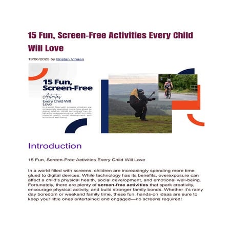15 Fun, Screen-Free Activities Every Child Will Love