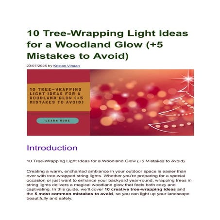 10 Tree-Wrapping Light Ideas for a Woodland Glow (+5 Mistakes to Avoid)