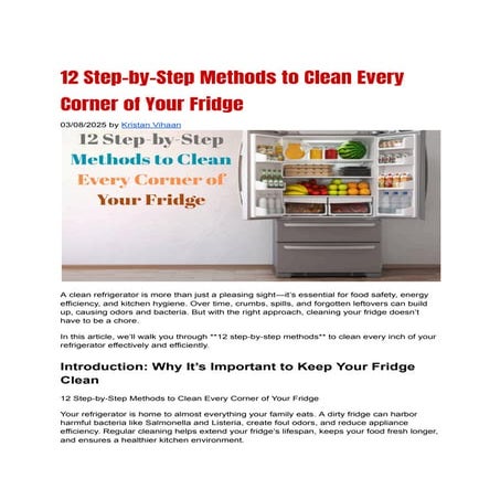12 Step-by-Step Methods to Clean Every Corner of Your Fridge