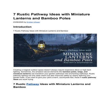 7 Rustic Pathway Ideas with Miniature Lanterns and Bamboo