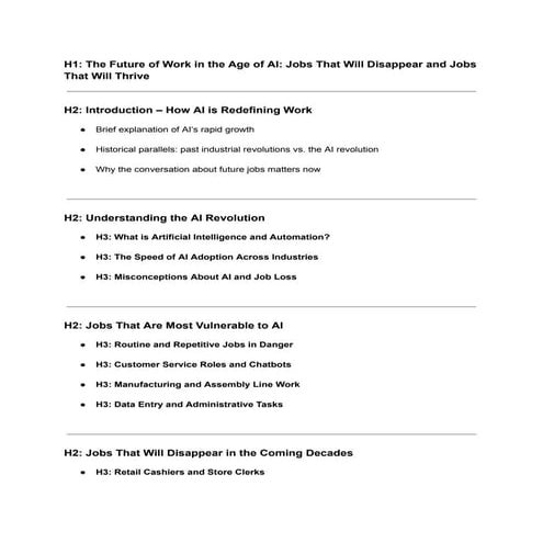 The Future of Work in the Age of AI: Jobs That Will Disappear and Thrive