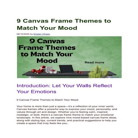 🖼️ 9 Canvas Frame Themes to Match Your Mood