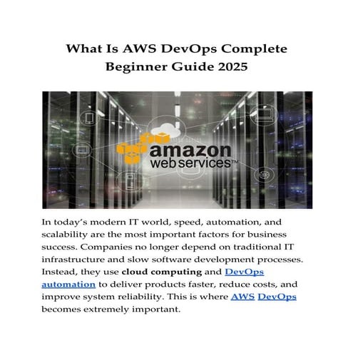 What Is AWS DevOps Complete Beginner Guide 2025