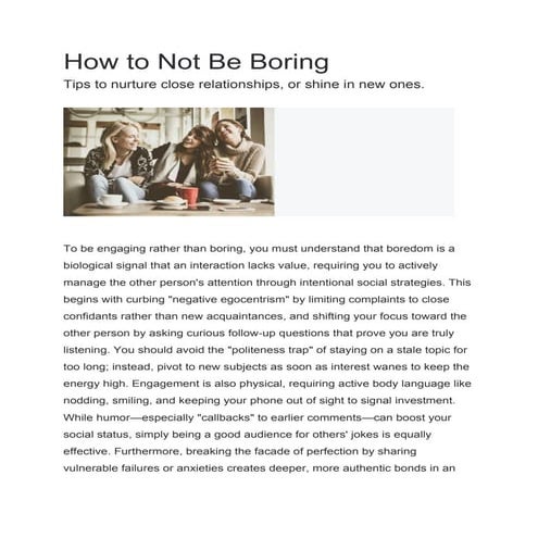 How to not be boring and never end a conversation | DOCX