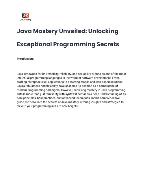 The best java Programming training institute | PPT