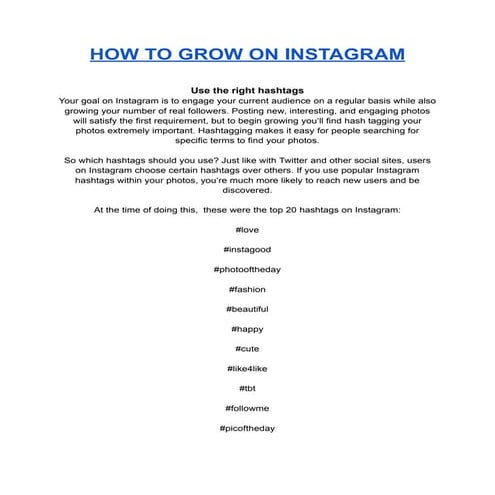 How To Grow On Instagram
