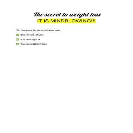 Secret to weight loss | PDF