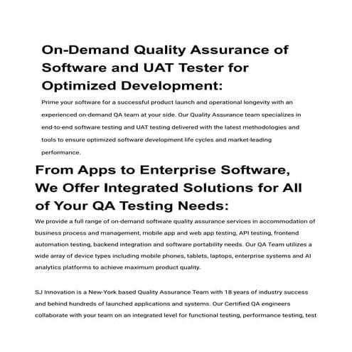 QARA Test brochure: Rapid Test Automation with Zero Coding and Manual ...