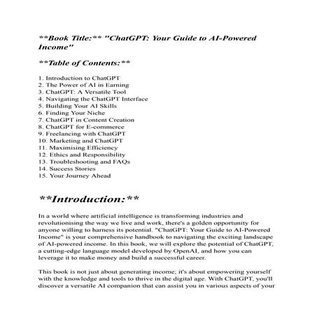 How to make money using chatgpt