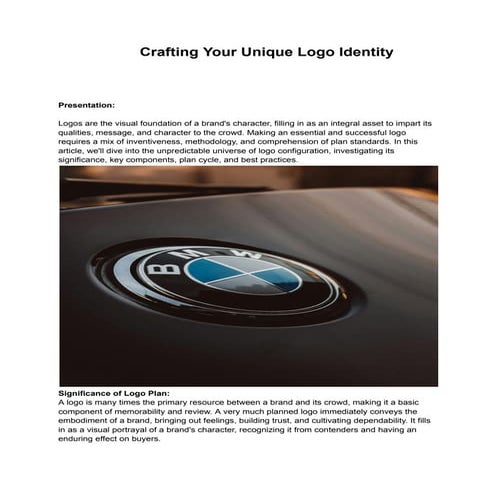 Crafting your unique personal logo Identity