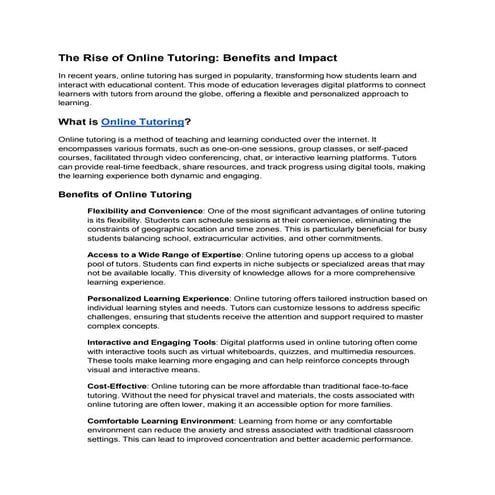 What is Online Tutoring? A Comprehensive Guide
