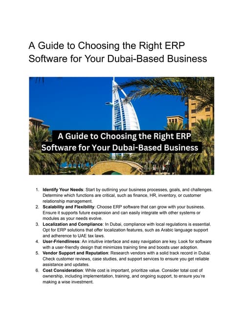 7 Tips to Choose the Right ERP Software for Your Business in 2024 | PPT