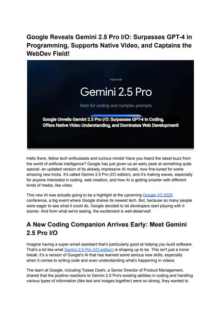 A Quick-Start Outline on Google Gemini | USAII® | PDF | Computer ...
