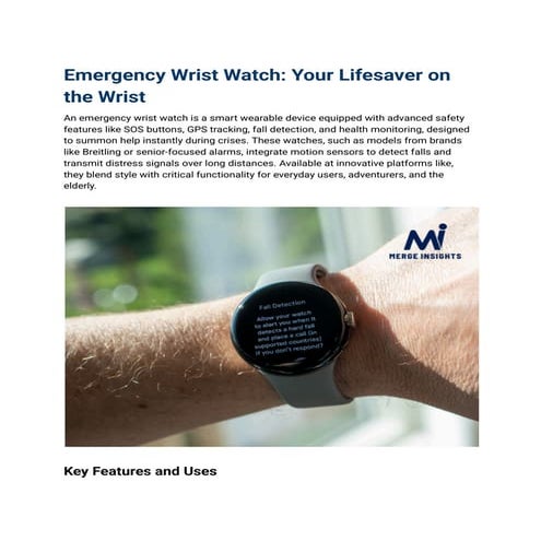 Emergency Wrist Watch: SOS, GPS & Fall Detection