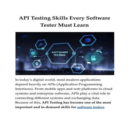 API Testing Skills Every Software Tester Must Learn | PDF