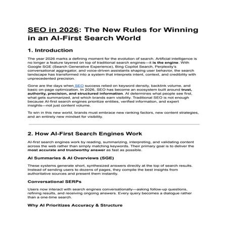SEO in 2026: The New Rules for Winning in an AI-First Search World