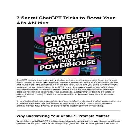 7 Secret ChatGPT Tricks to Boost Your AI’s Abilities