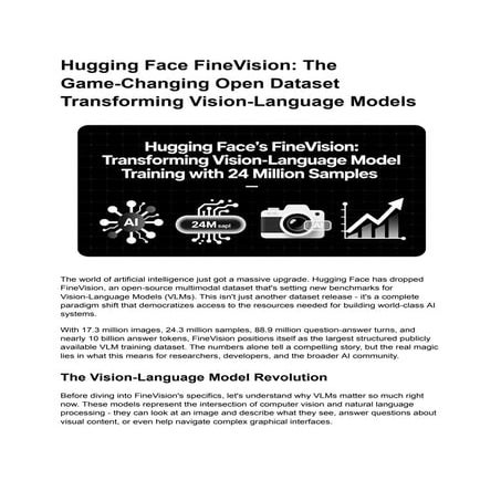 Hugging Face FineVision: The Game-Changing Open Dataset Transforming ...