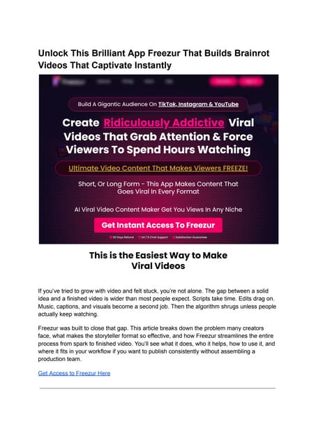 Unlock This Brilliant App Freezur That Builds Brainrot Videos That Captivate ...