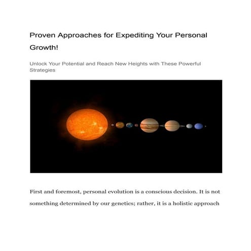 Proven Approaches for Expediting Your Personal Growth!