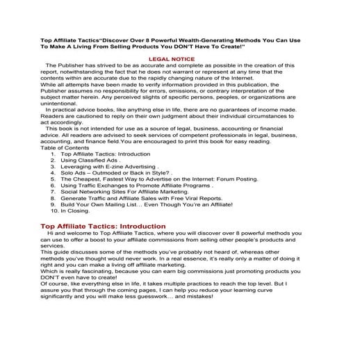 Affiliate marketing tips.