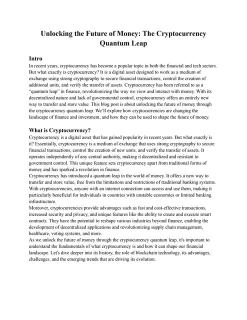 Crypto Quantum Leap