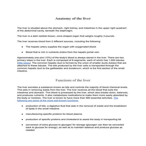 Anatomy of the liver