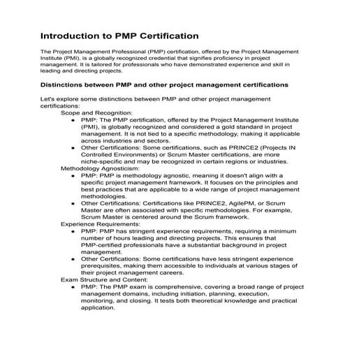 Introduction to PMP Certification