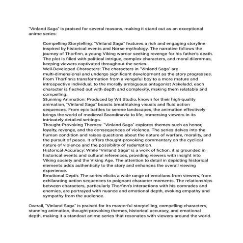 six ideas that made Vinland saga a priceless gem in the anime world