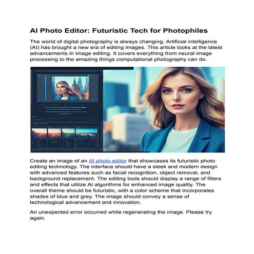 AI Photo Editor: Futuristic Tech for Photophiles