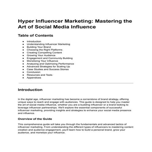 Hyper Influencer Marketing: Mastering the Art of Social Media Influence