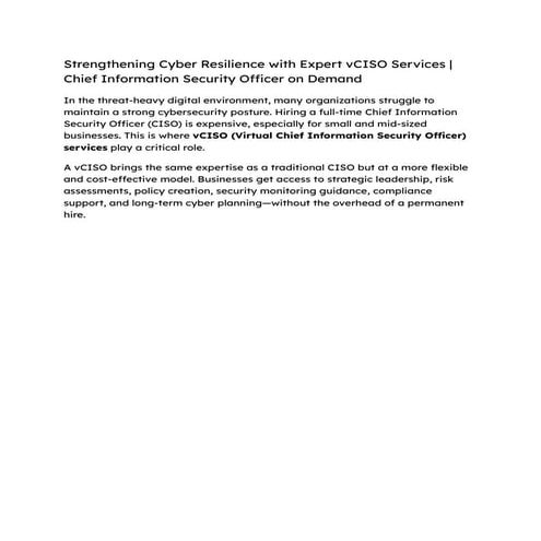 virtual CISO service by Reflect Security