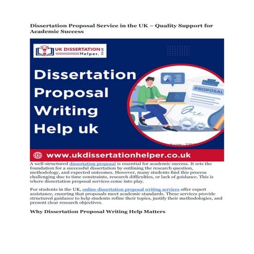 Dissertation Proposal Service in the UK – Quality Support for Academic Success